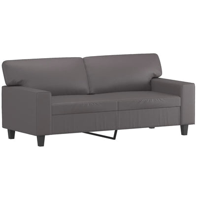 2-personers sofa 140 cm kunstlæder grå