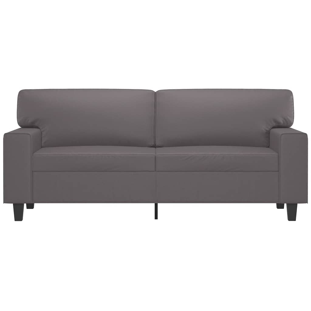 2-personers sofa 140 cm kunstlæder grå