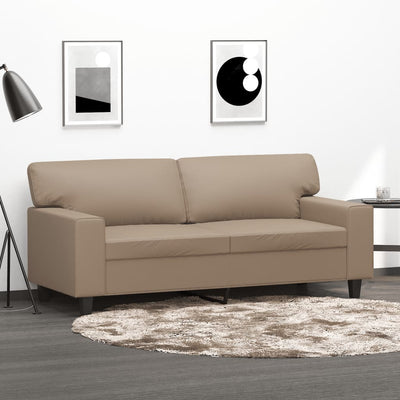 2-personers sofa 140 cm kunstlæder cappuccino