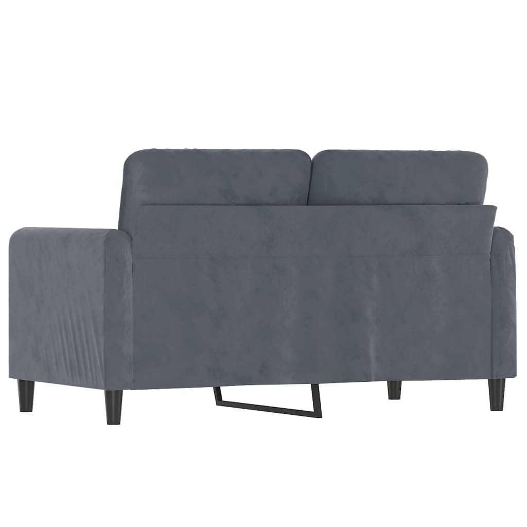 2-personers sofa 120 cm velour mørkegrå