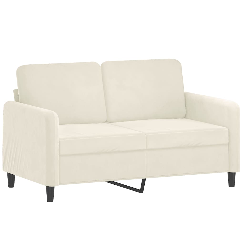 2-personers sofa 120 cm velour cremefarvet