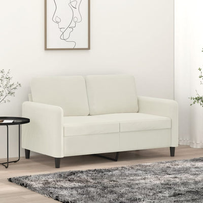 2-personers sofa 120 cm velour cremefarvet