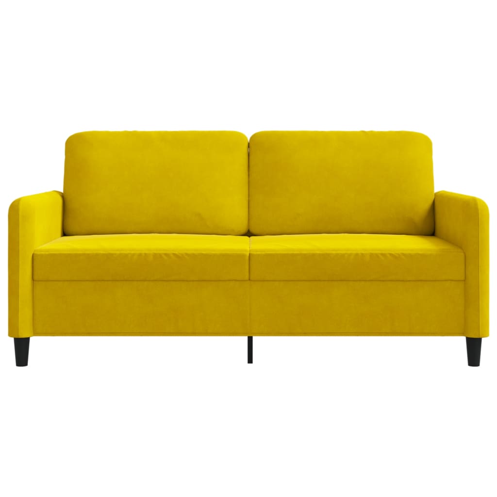 2-personers sofa 140 cm fløjl gul