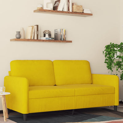 2-personers sofa 140 cm fløjl gul