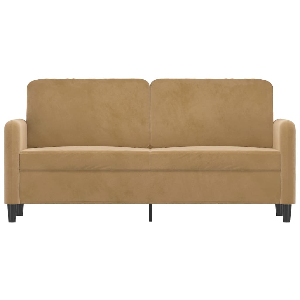 2-personers sofa 140 cm fløjl brun