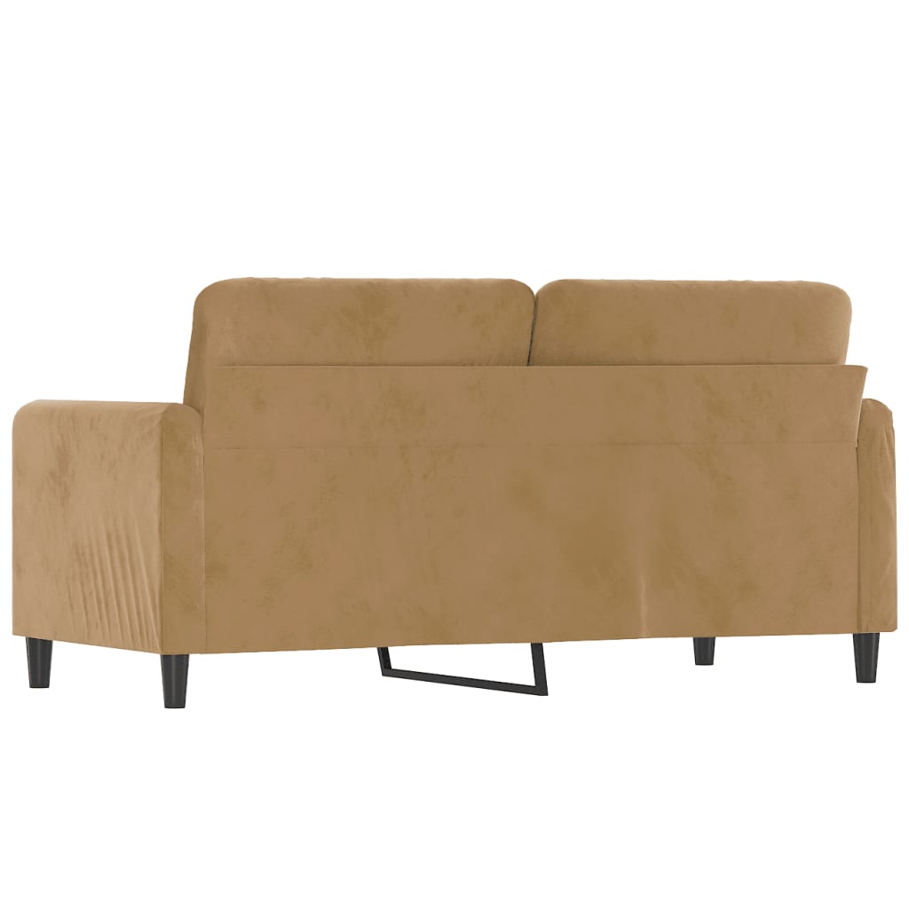 2-personers sofa 140 cm fløjl brun