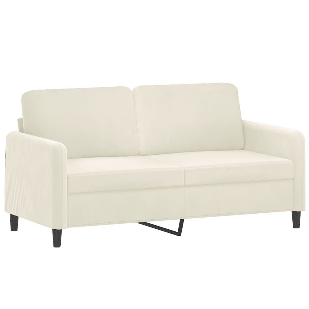 2-personers sofa 140 cm velour cremefarvet