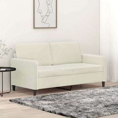 2-personers sofa 140 cm velour cremefarvet