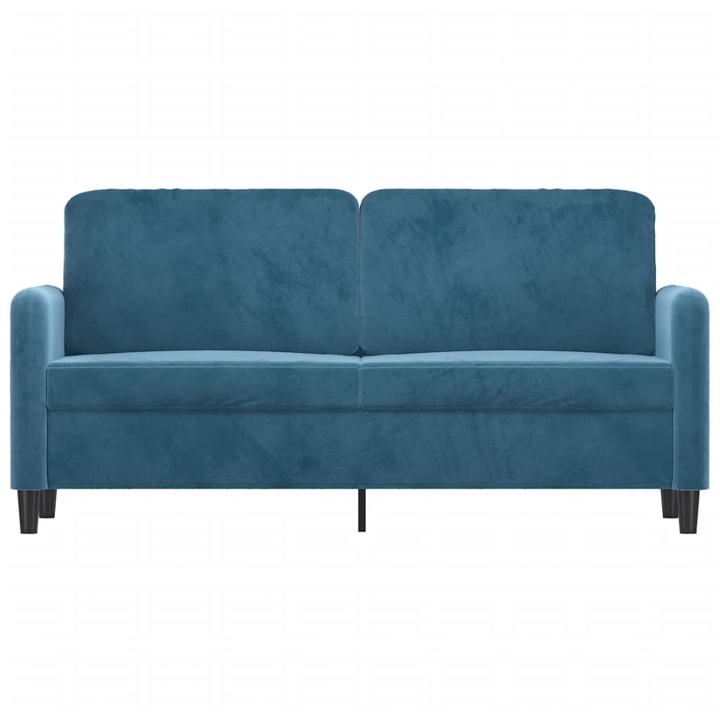 2-personers sofa 140 cm fløjl blå