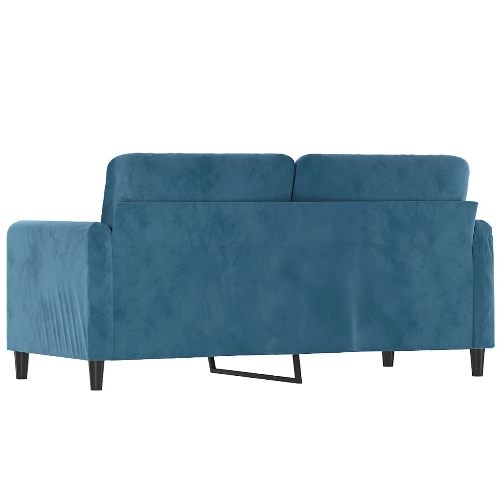 2-personers sofa 140 cm fløjl blå