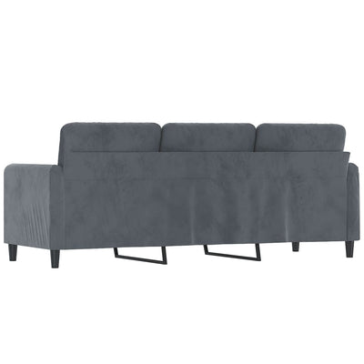 3-personers sofa 180 cm fløjl mørkegrå