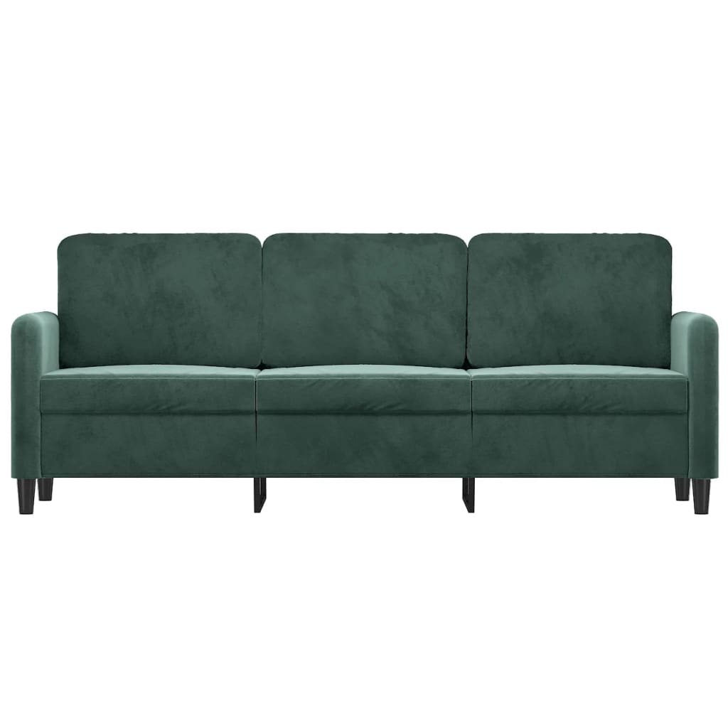 3-personers sofa 180 cm fløjl mørkegrøn