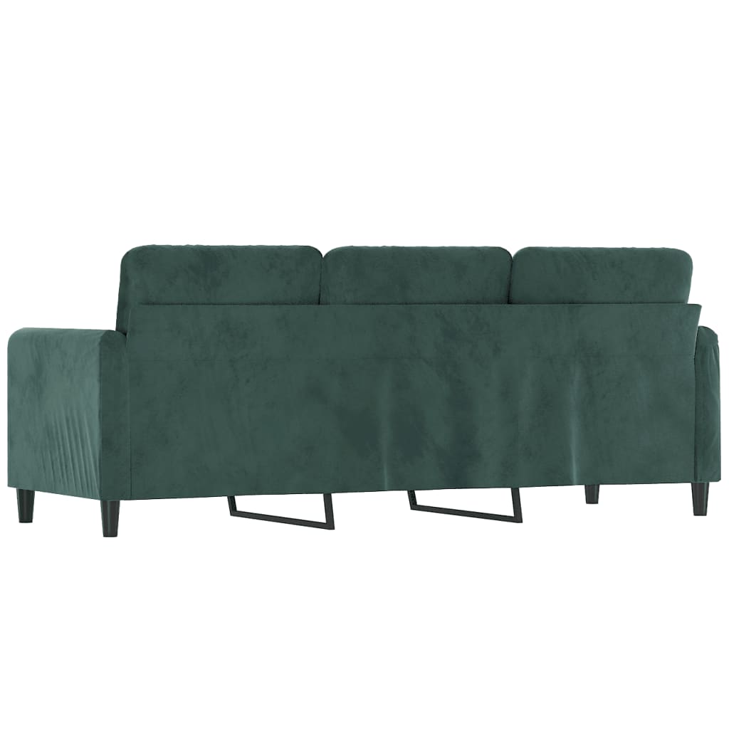 3-personers sofa 180 cm fløjl mørkegrøn