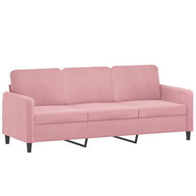 3-personers sofa 180 cm fløjl lyserød