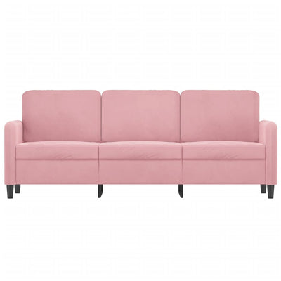 3-personers sofa 180 cm fløjl lyserød