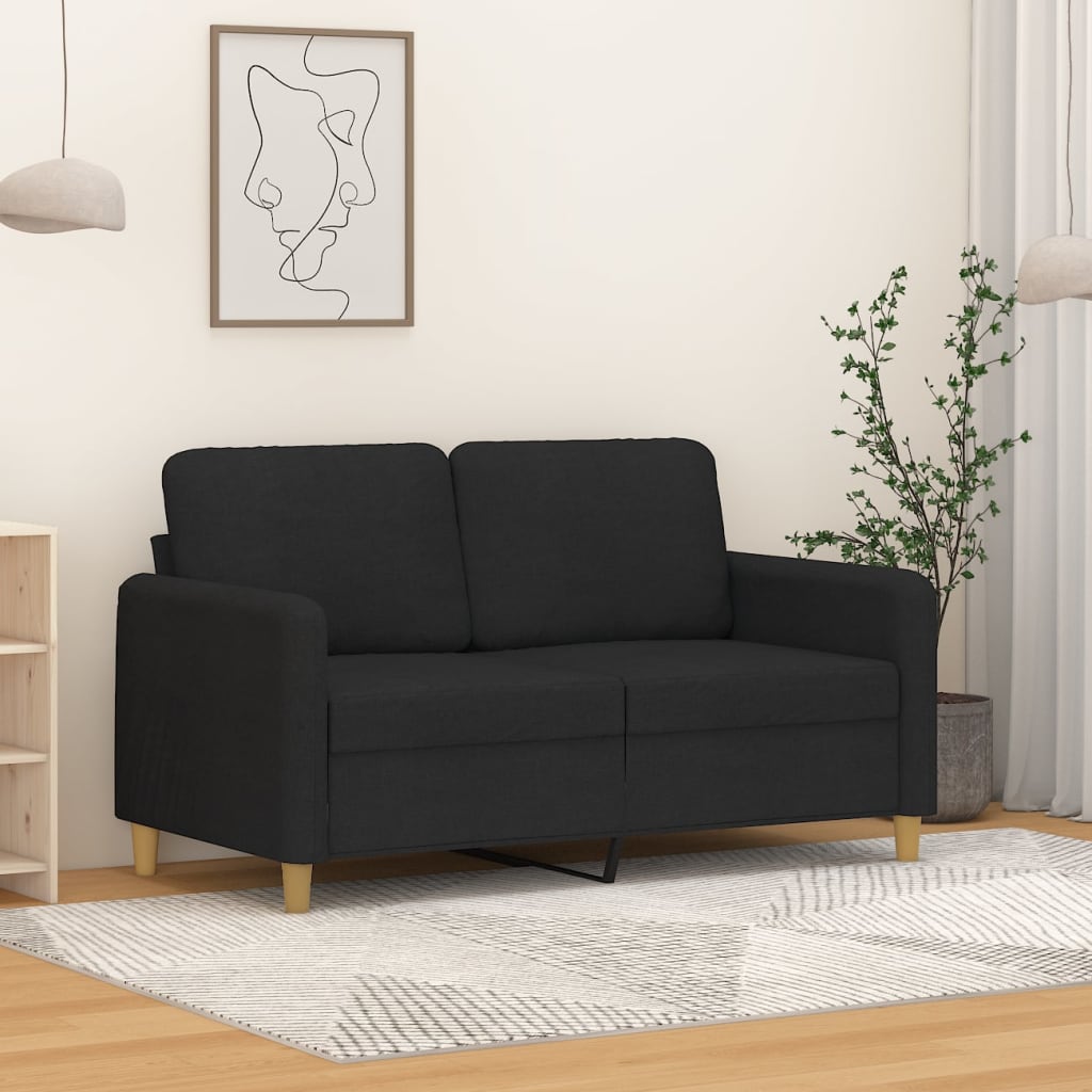 2-personers sofa 120 cm stof sort