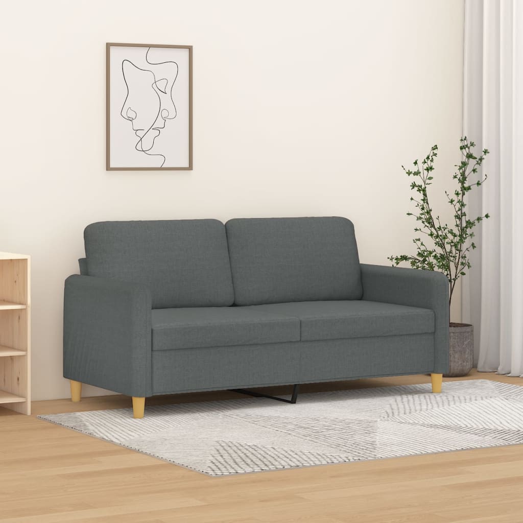 2-personers sofa 140 cm stof mørkegrå