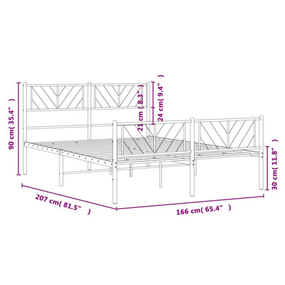 sengeramme uden madras med fodgærde 160x200 cm sort