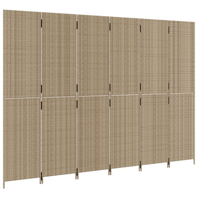 rumdeler 6 paneler polyrattan beige