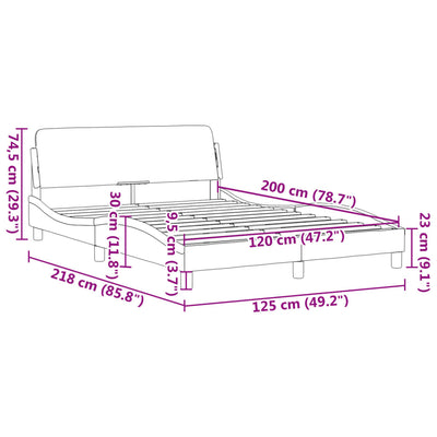 Sengeramme uden madras Sort 120x200 cm Stof