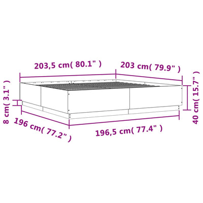 sengestel 200x200 cm konstrueret træ hvid