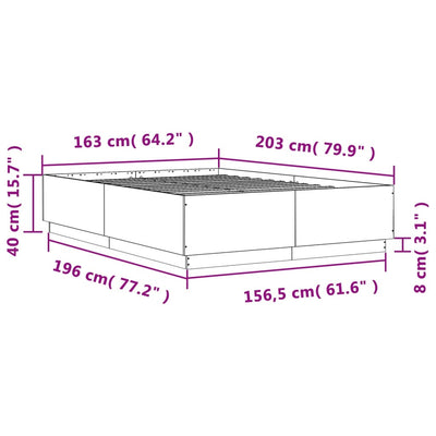 sengestel 160x200 cm konstrueret træ hvid