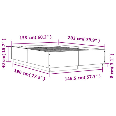 sengestel 150x200 cm konstrueret træ hvid