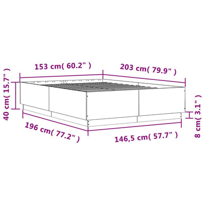 sengestel 150x200 cm konstrueret træ sonoma-eg