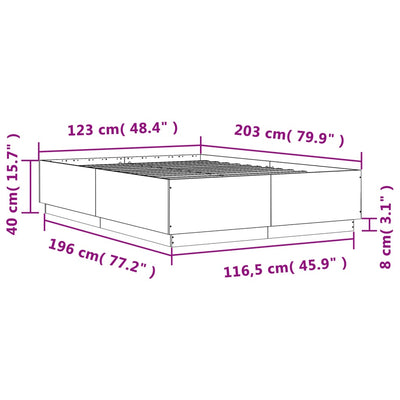 sengestel 120x200 cm konstrueret træ hvid