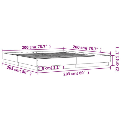 sengestel 200x200 cm konstrueret træ sort