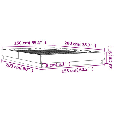 sengestel 150x200 cm konstrueret træ hvid