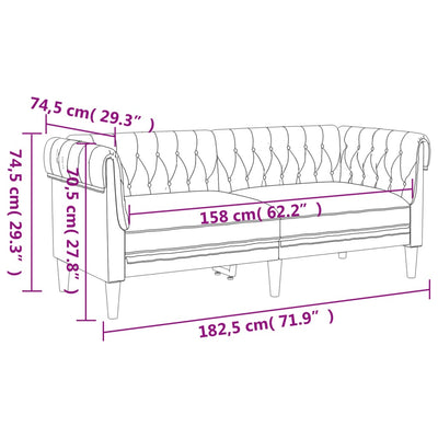 sofasæt 3 dele stof sort