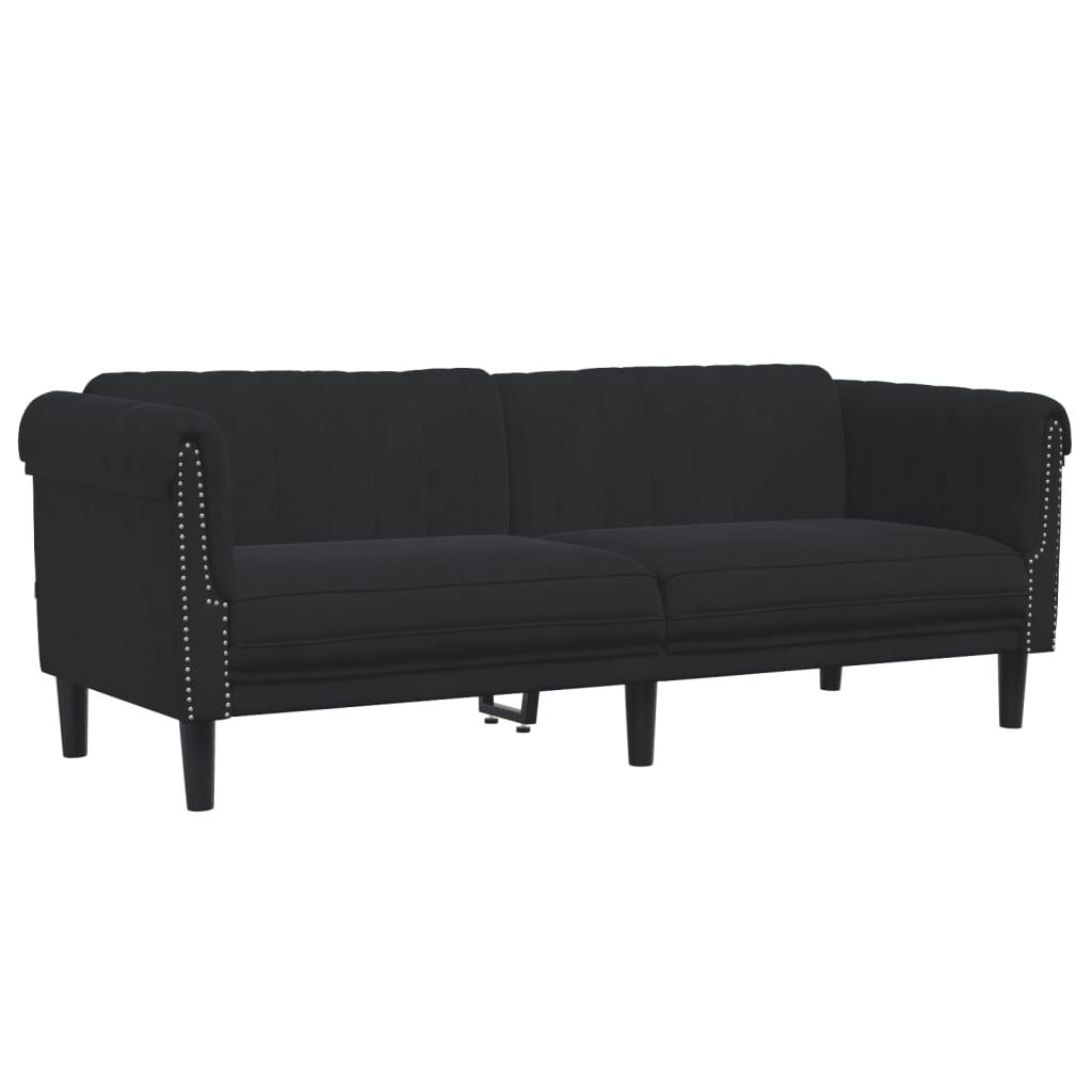 sofasæt 2 dele velour sort