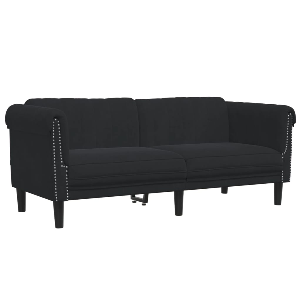 sofasæt 2 dele velour sort