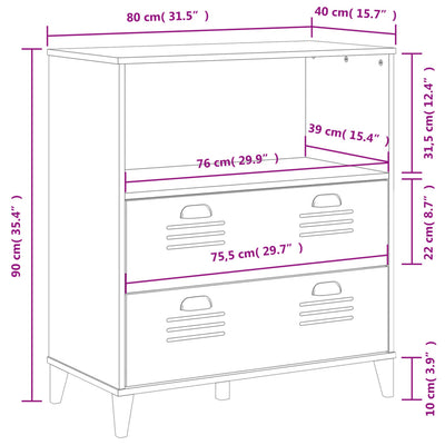 bogskab VIKEN 80x40x90 cm konstrueret træ hvid