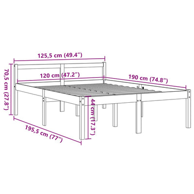 seniorseng 120x190 cm massivt fyrretræ gyldenbrun