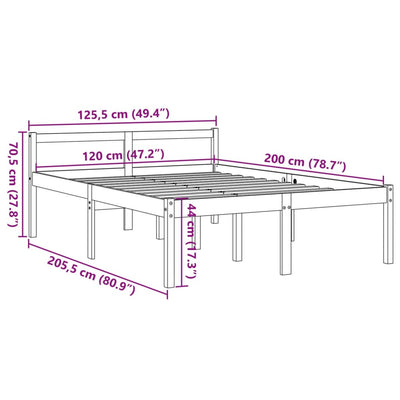 seniorseng 120x200 cm massivt fyrretræ gyldenbrun