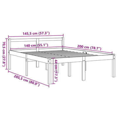 seniorseng 140x200 cm massivt fyrretræ gyldenbrun