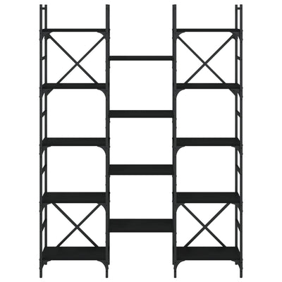 bogreol 127,5x28,5x172,5 cm konstrueret træ sort