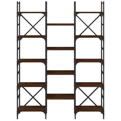 bogreol 127,5x28,5x172,5 cm konstrueret træ brun egetræsfarve