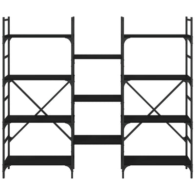 bogreol 160x28,5x136,5 cm konstrueret træ sort