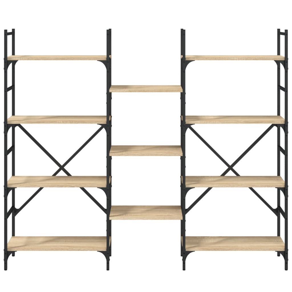 bogreol 160x28,5x136,5 cm konstrueret træ sonoma-eg