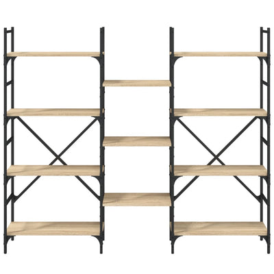 bogreol 160x28,5x136,5 cm konstrueret træ sonoma-eg