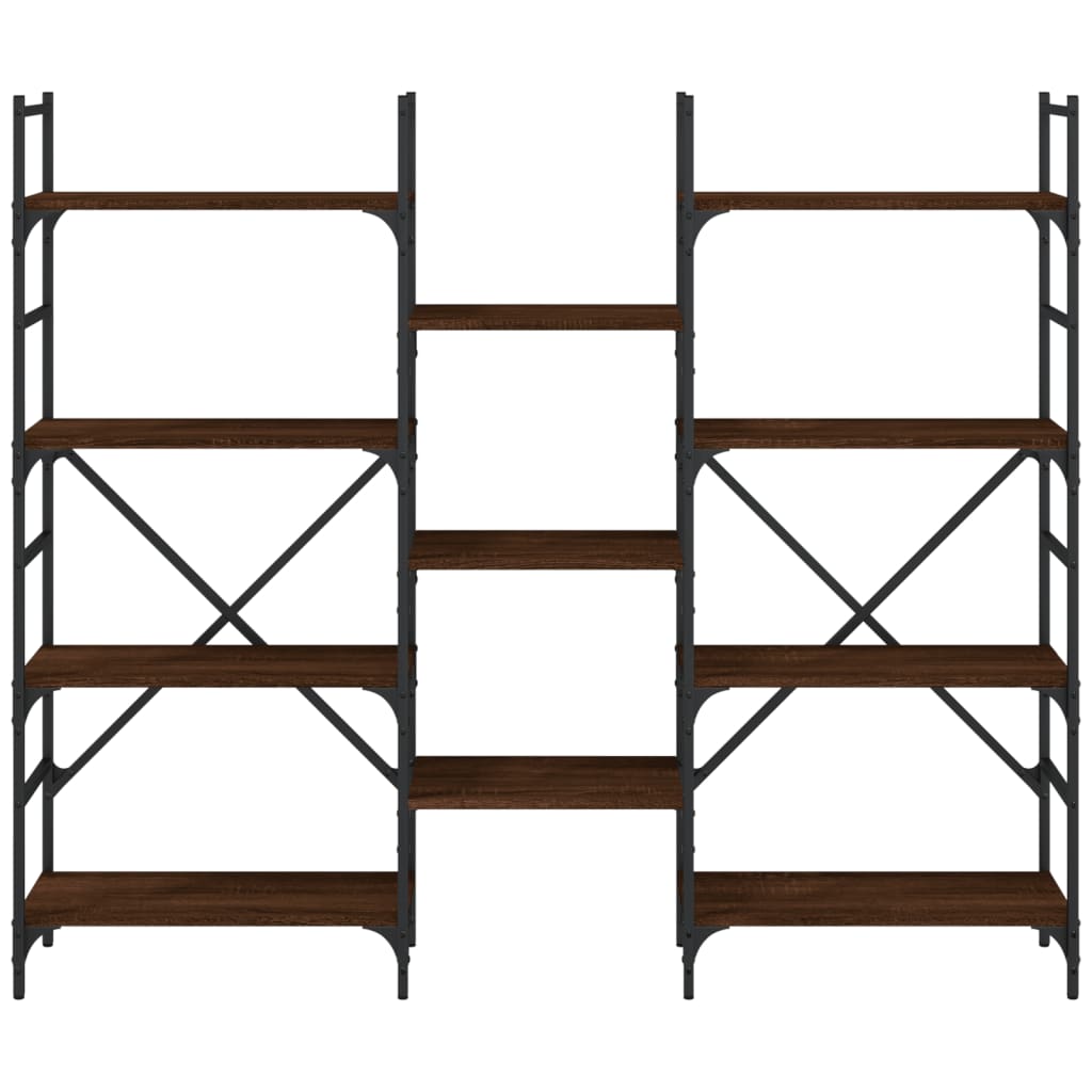 bogreol 160x28,5x136,5 cm konstrueret træ brun egetræsfarve