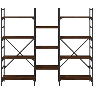 bogreol 160x28,5x136,5 cm konstrueret træ brun egetræsfarve