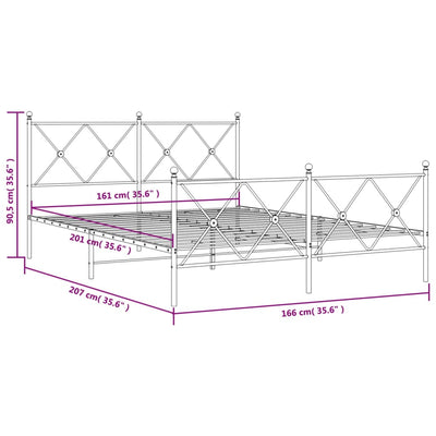 sengeramme uden madras med fodgærde 160x200 cm sort