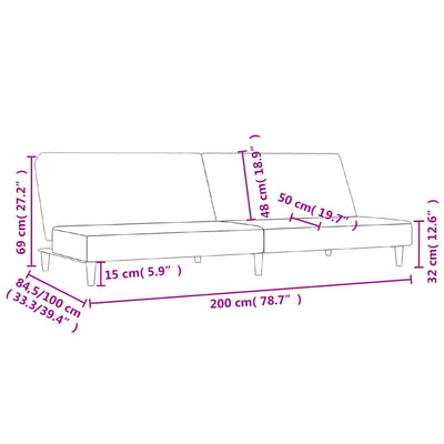 2-personers sovesofa stof sort