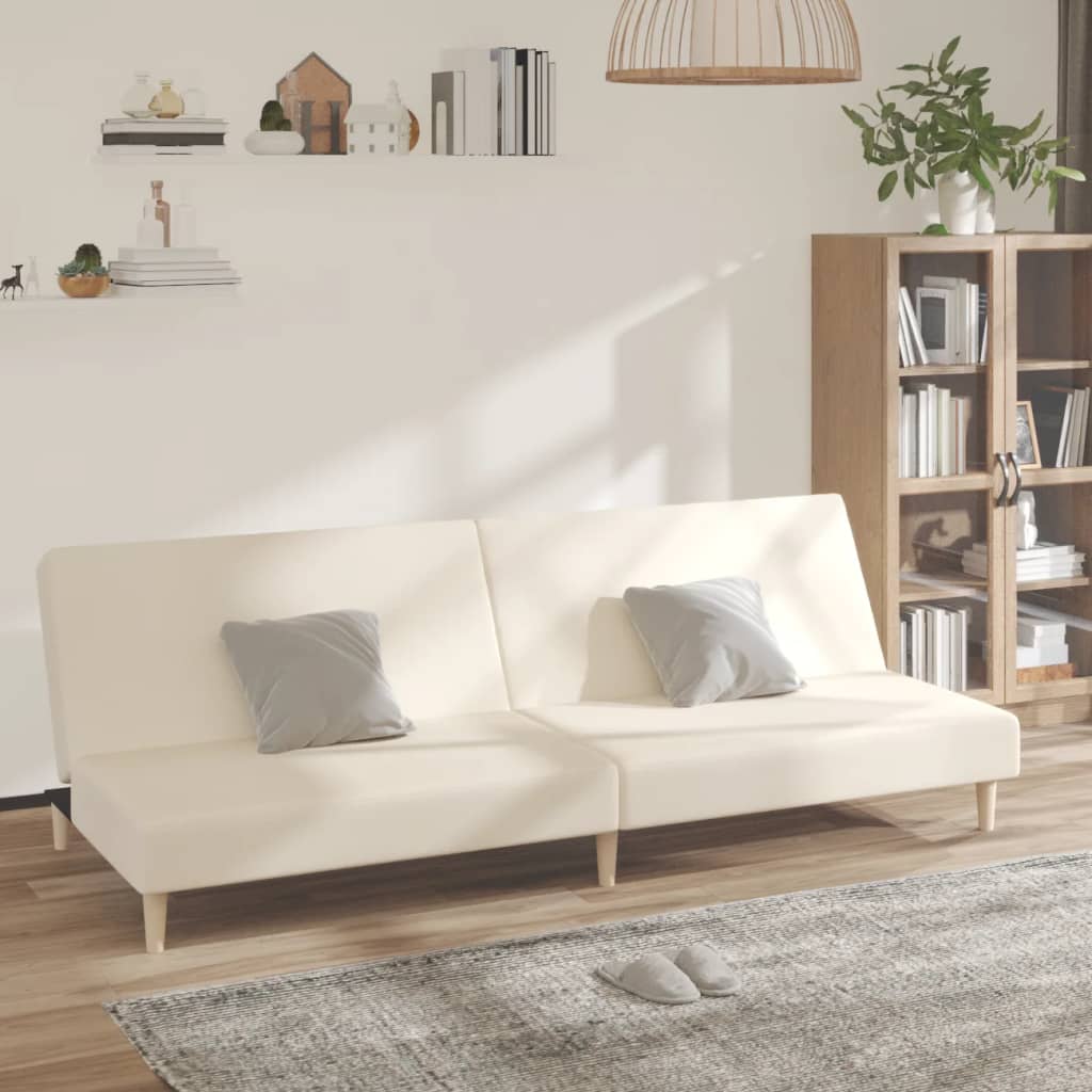 2-personers sovesofa stof cremefarvet