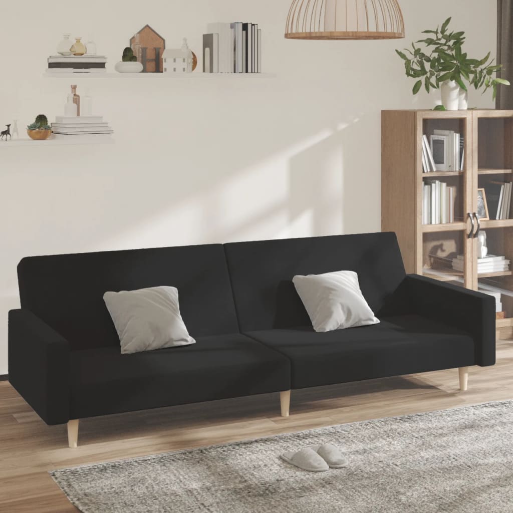 2-personers sovesofa stof sort