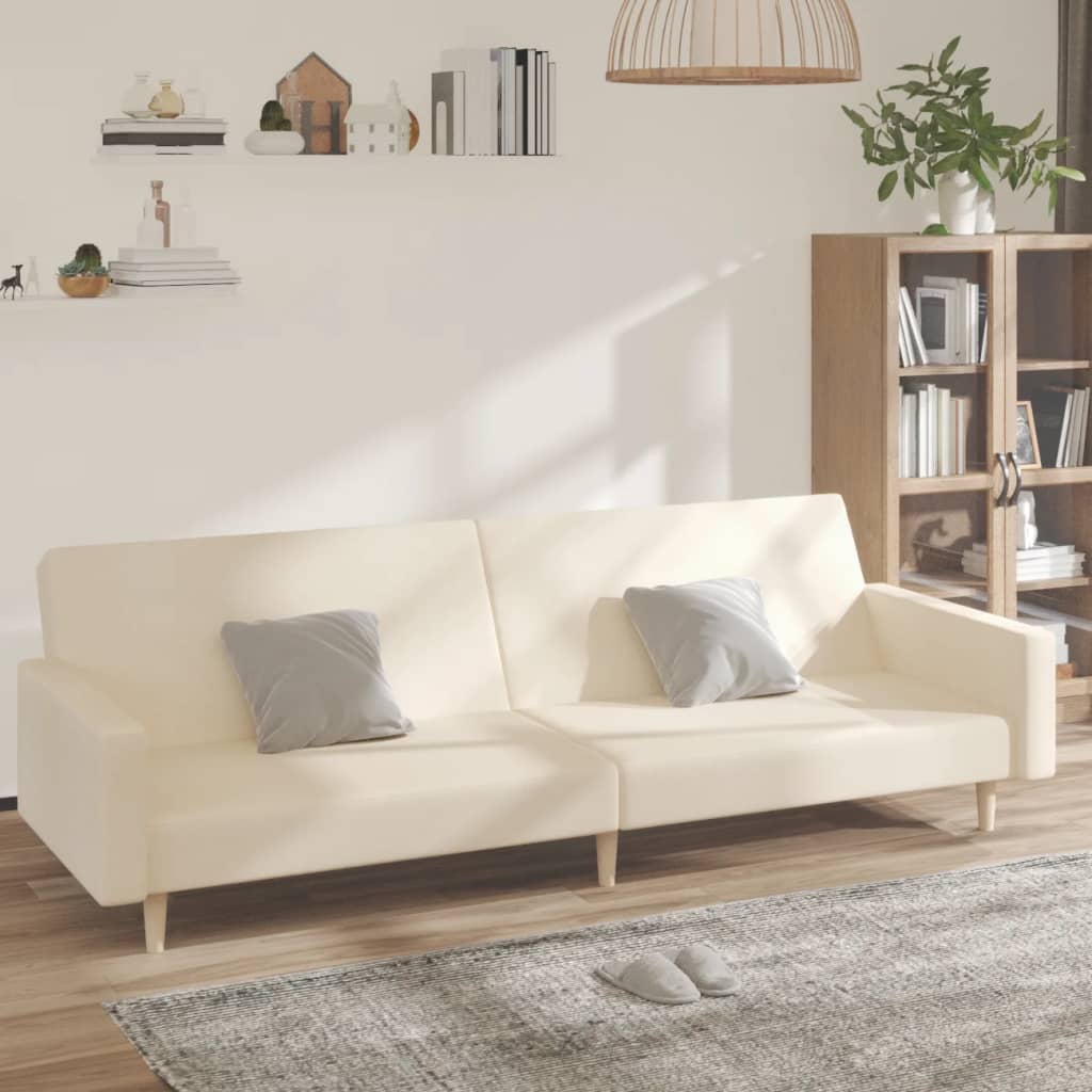 2-personers sovesofa stof cremefarvet